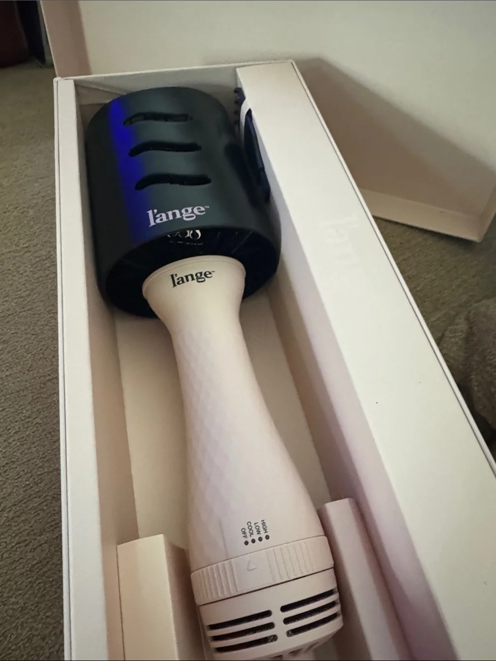 Lange 2-in-1 Titanium Brush Dryer in Blush Pink